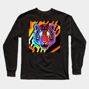 Trippy Psychedelic Neon Tigers 11 Long Sleeve T-Shirt